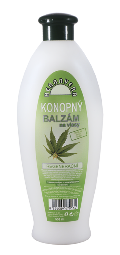 Herbavera Konopný balzám na vlasy regenerační 550 ml