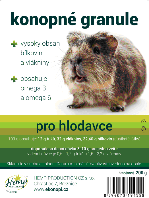 Hemp Production Konopné granule pro hlodavce 200g