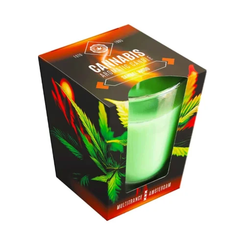 Aromás gyertya – kannabisz és szantálfa illatú