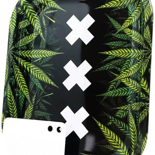 Best Buds XXX Amsterdam kis fém gördülő tálca mágneses darálókártyával