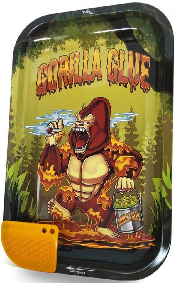 Best Buds Gorilla ragasztó nagy fém gördülő tálca mágneses daráló kártyával