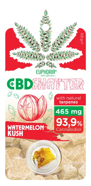 Euphoria Shatter Watermelon Kush (93-465 mg CBD) 465 mg