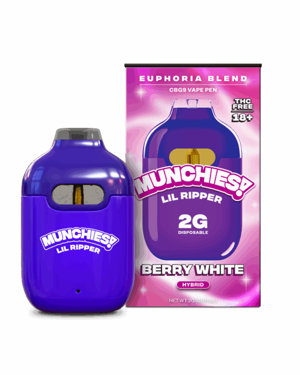 Delta Munchies CBG9 Lil Ripper Vape Pen Berry White