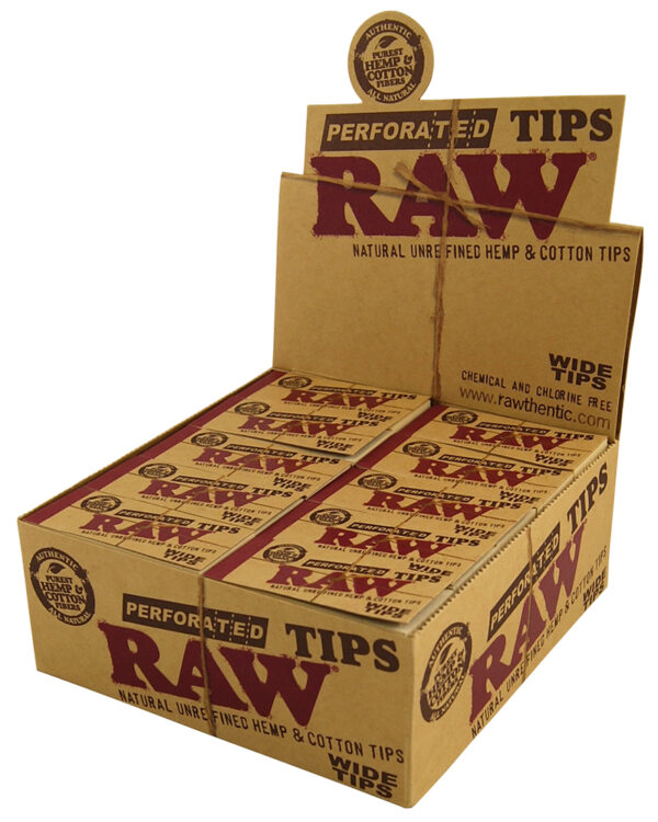 RAW Perforált széles hegyek Fehérítetlen széles szűrők - 50 db/doboz