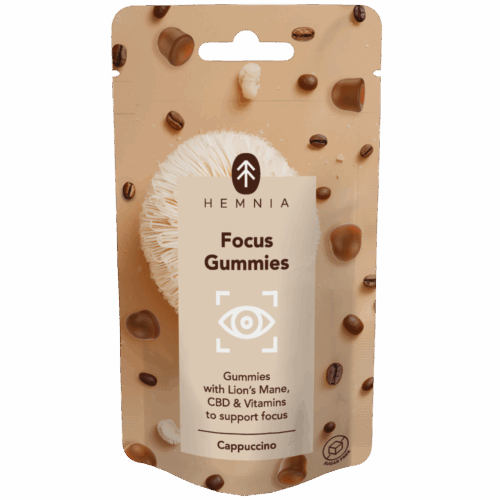Hemnia Focus Gummies - a koncentráció támogatásához cappuccino ízzel