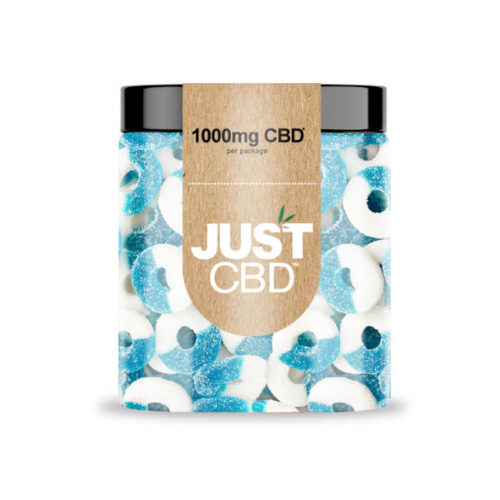 JustCBD Gummies Blue Raspberry Rings 250 mg - 3000 mg CBD 1000 mg
