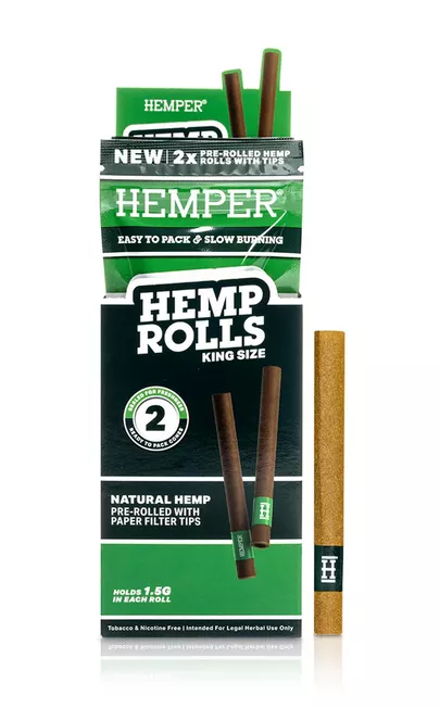 HEMPER Hemp Rolls King Size papírcsutora 2db - Natural