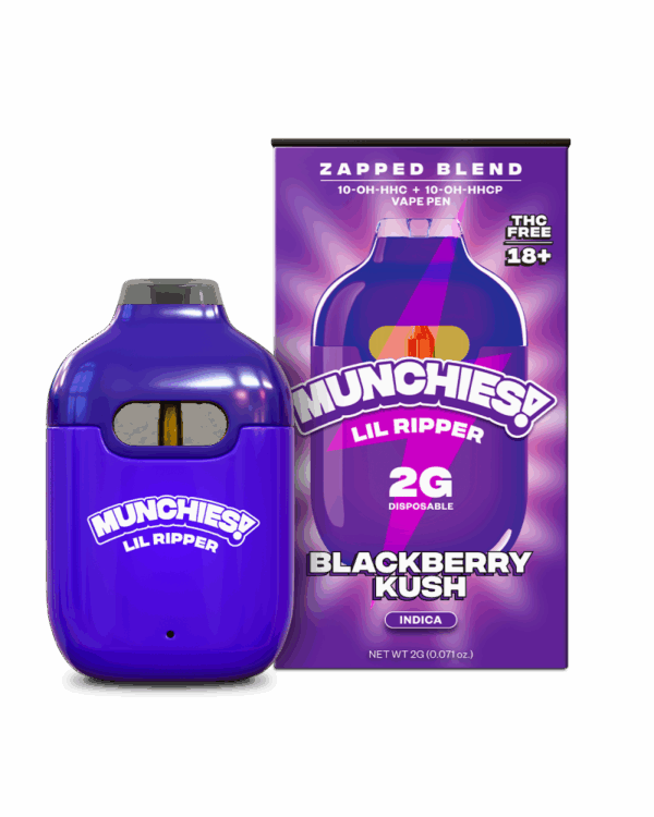 Delta Munchies 10-OH-HHC/10-OH-HHCP Lil Ripper Vape Pen Blackberry Kush