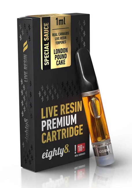 Eighty8 CBD Cartridge London Pound Cake élő gyanta terpének