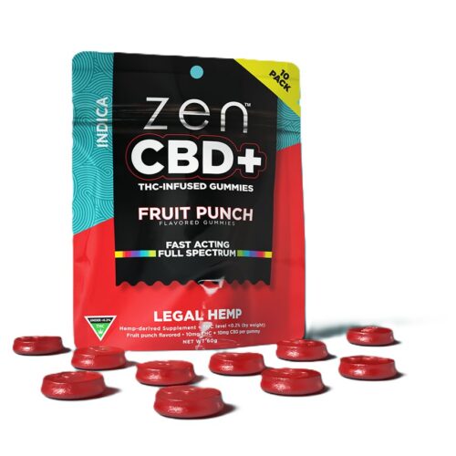 Zen CBD THC+ Gummies Fruit Punch Indica