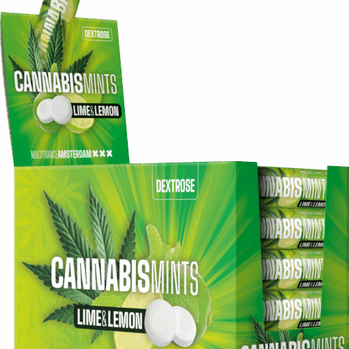 Cannabis Dextrose Lime tekercs – Kijelző tartály (48 Rolls)