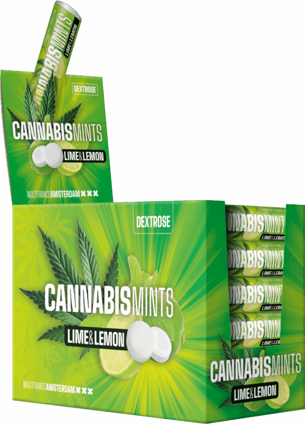 Cannabis Dextrose Lime tekercs – Kijelző tartály (48 Rolls)