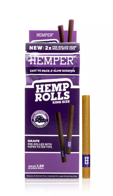 HEMPER Hemp Rolls King Size Papírcsíkkal 2db - Blueberry