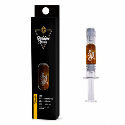Golden Buds CBD koncentrátum Tangie fecskendőben