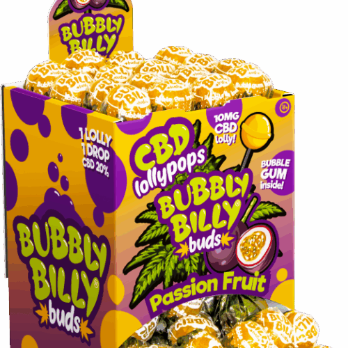 Bubbly Billy Buds 10 mg CBD golgotagyümölcs nyalókák
