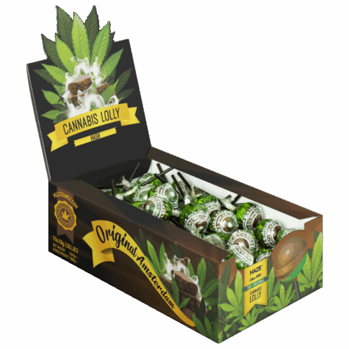 Cannabis Hash Lollies – Kijelző karton (70 Nyalóka)