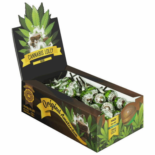Cannabis Hash Lollies – Kijelző karton (70 Nyalóka)