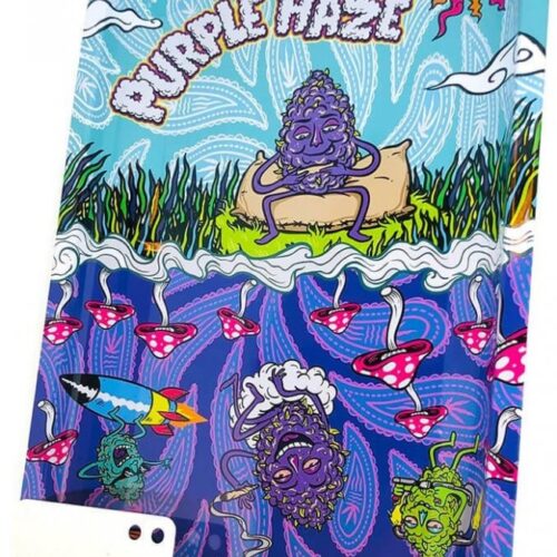 Best Buds Purple Haze nagy fém gördülő tálca mágneses darálókártyával