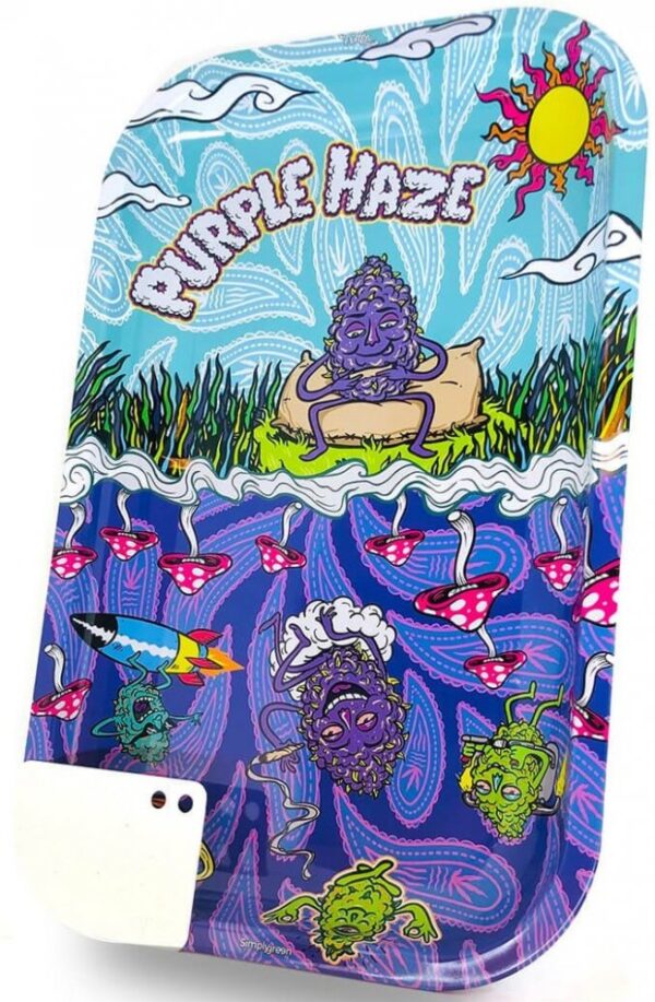 Best Buds Purple Haze nagy fém gördülő tálca mágneses darálókártyával