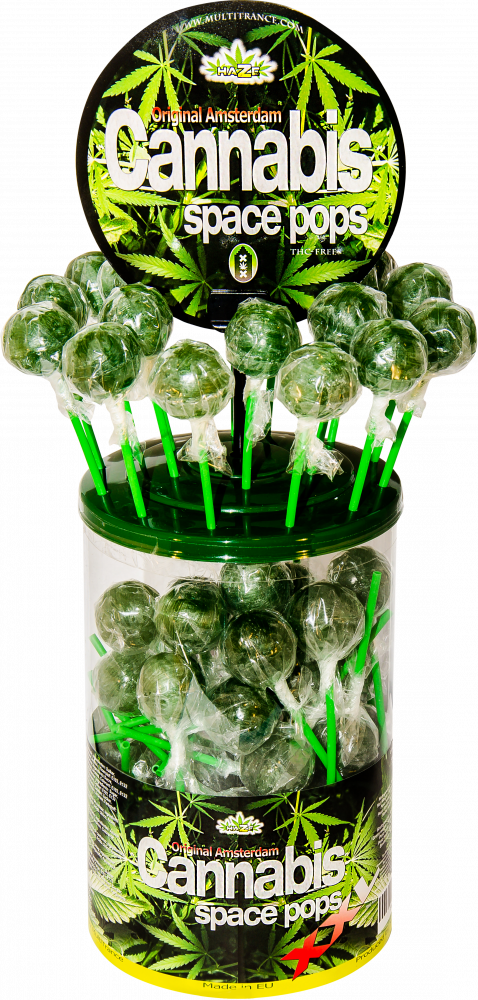 Haze Cannabis XXL Space Pops – Display konténer (70 nyalóka)