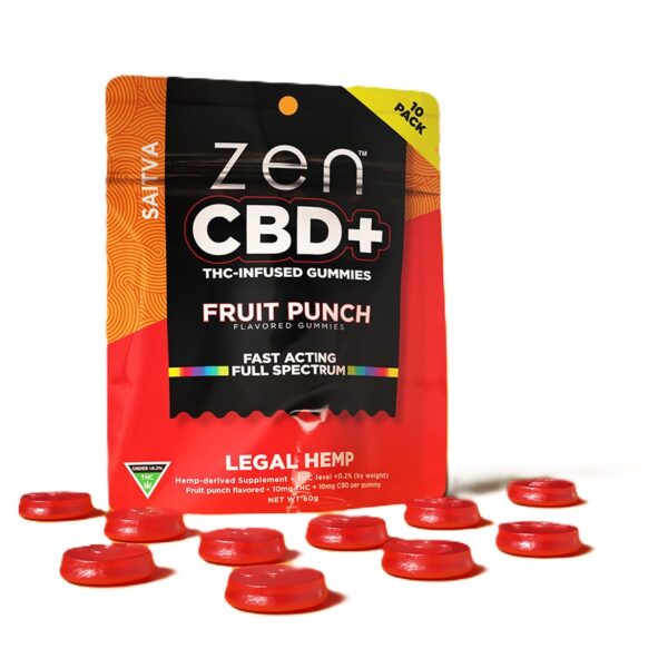 Zen CBD THC+ Gummies Fruit Punch Sativa
