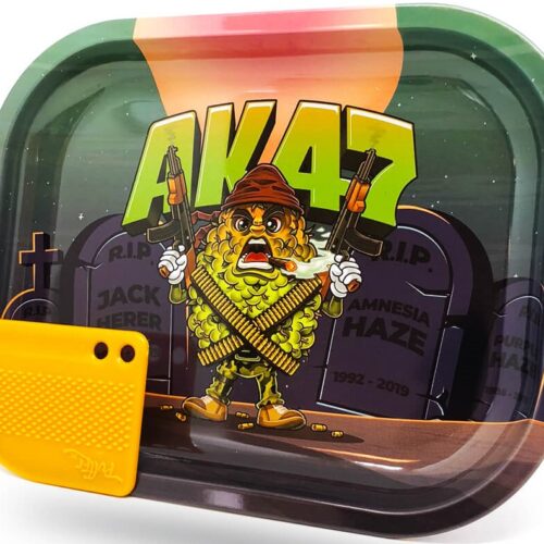 Best Buds Mission AK47 kis fém gördülő tálca mágneses darálókártyával
