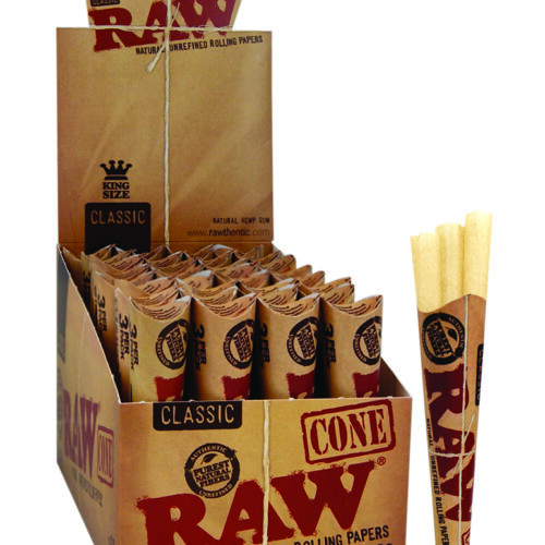 Raw Kingsize Cones előre csomagolt klasszikus fehérítetlen kúpok (3 db) - 32 csomag / doboz