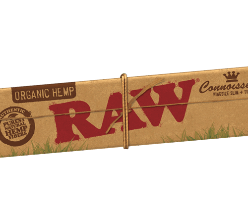 RAW Organikus kender CONNOISSEUR KingSize vékony finomítatlan tekercspapírok + TIPPEK