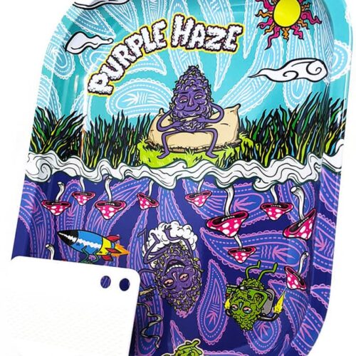 Best Buds Purple Haze kis fém gördülő tálca mágneses darálókártyával