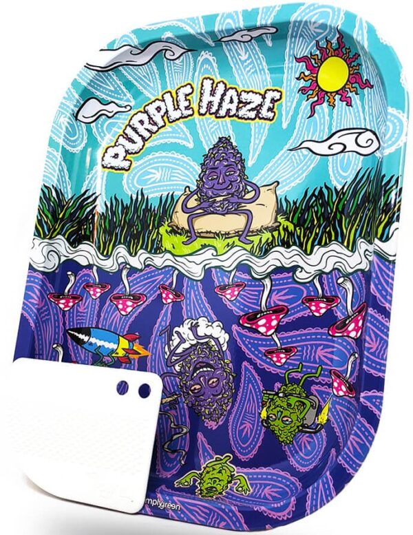 Best Buds Purple Haze kis fém gördülő tálca mágneses darálókártyával