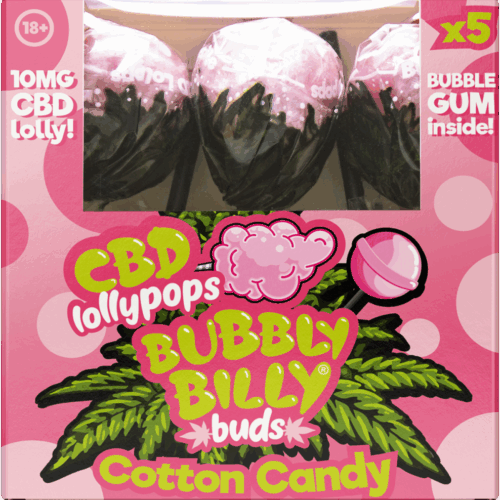 Bubbly Billy Buds 10 mg CBD vattacukor nyalókák rágógumival belül – ajándékdoboz (5 nyalóka)