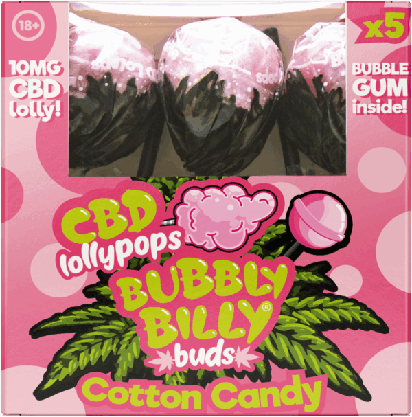 Bubbly Billy Buds 10 mg CBD vattacukor nyalókák rágógumival belül – ajándékdoboz (5 nyalóka)