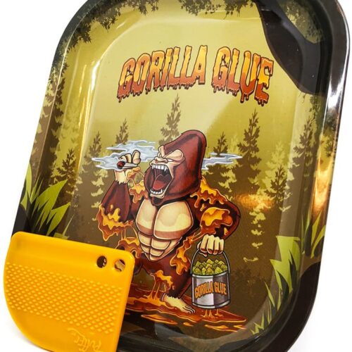 Best Buds Gorilla ragasztó kis fém gördülő tálca mágneses daráló kártyával