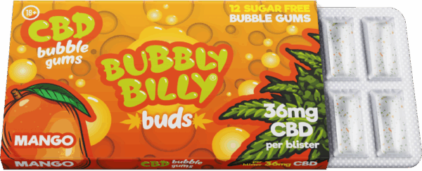 Bubbly Billy Buds Mango ízű rágógumi (36 mg CBD)