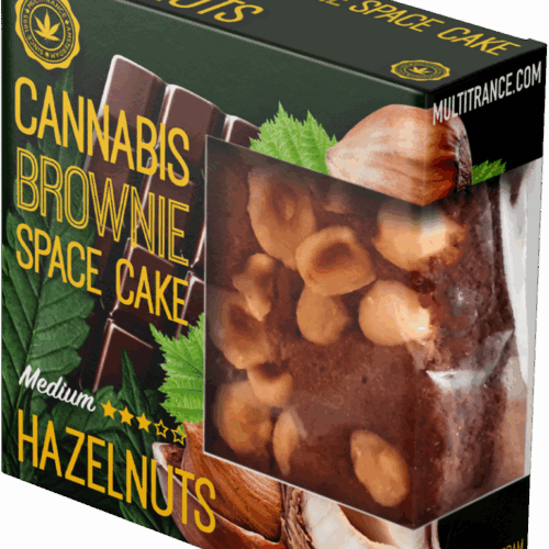 Kannabiszos mogyorós brownie deluxe kiszerelés (közepes sativa íz) - doboz (24 csomag)
