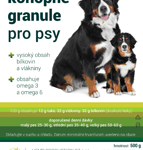 Hemp Production Konopné granulátum pro psy 500g