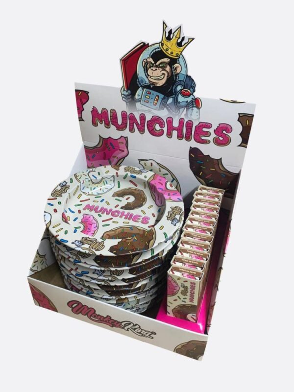 Monkey King Munchies hamutartó KS Slim papírtekercsekkel és centrifugákkal