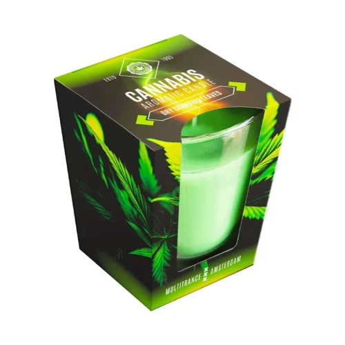 Aromás gyertya - Cannabis és száraz kannabiszlevelek illatos