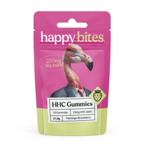 Happy Bites HHC Gummies Flamingo Strawberry