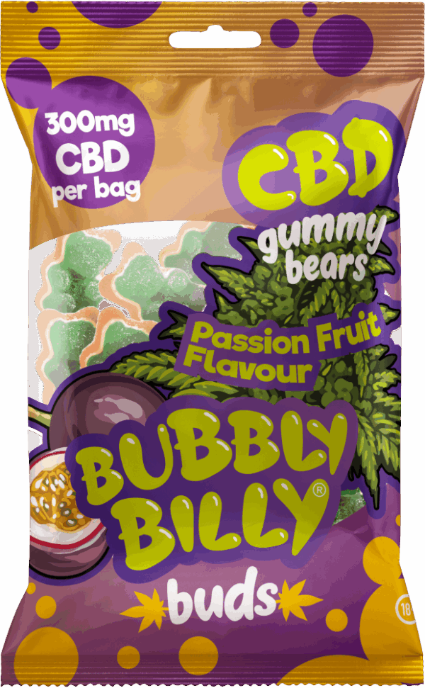 Bubbly Billy Buds passiógyümölcs ízű CBD gumimaci (300 mg)