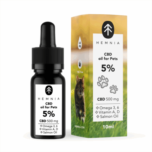 Hemnia CBD lazacolajban állatoknak - 5% CBD