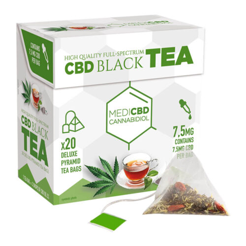 MediCBD Fekete tea - piramis zacskó CBD-vel