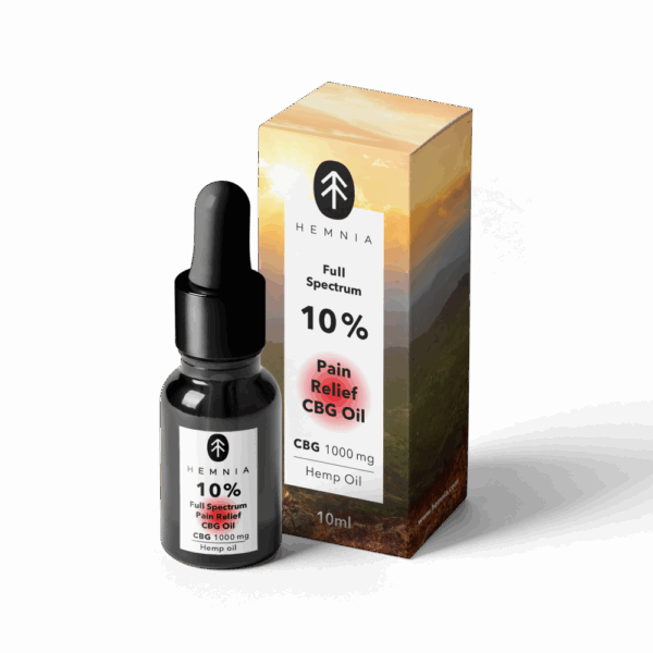 Hemnia Teljes spektrum Fájdalom Relief CBG olaj - 10 % CBG