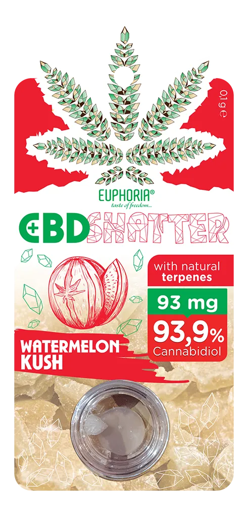 Euphoria Shatter Watermelon Kush (93-465 mg CBD) 93 mg
