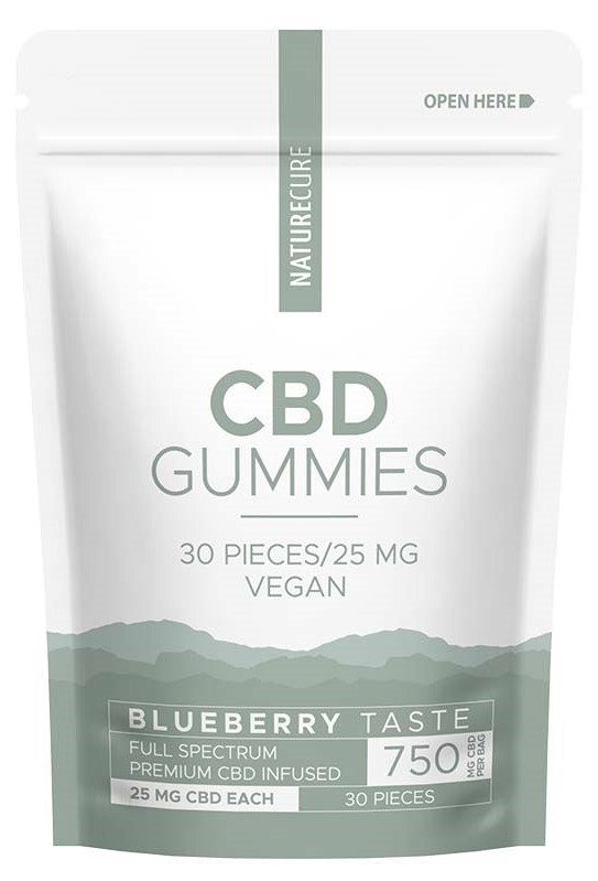 Nature Cure CBD Áfonyás Gummies - 750 mg CBD