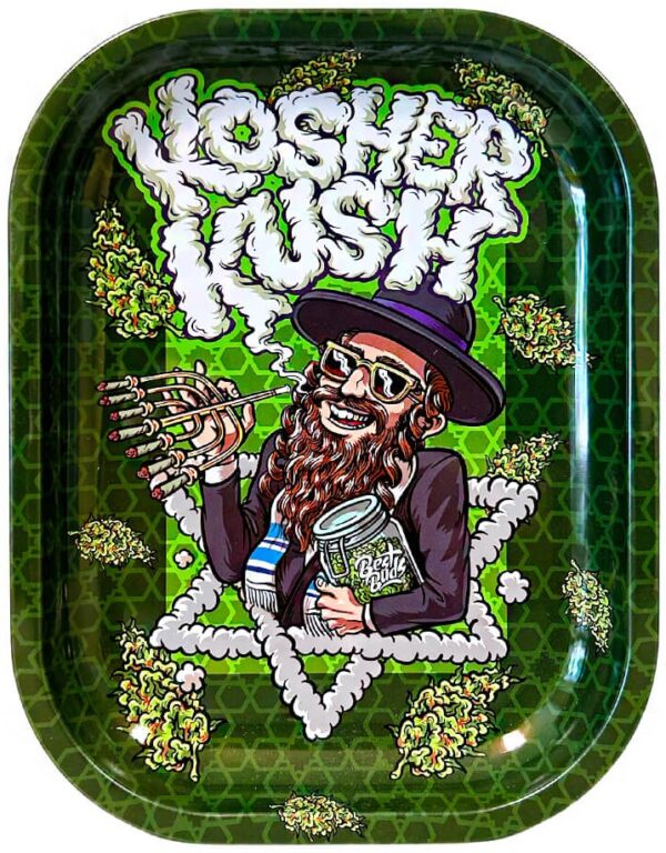 Best Buds Kosher Kush fém gördülő tálca kicsi