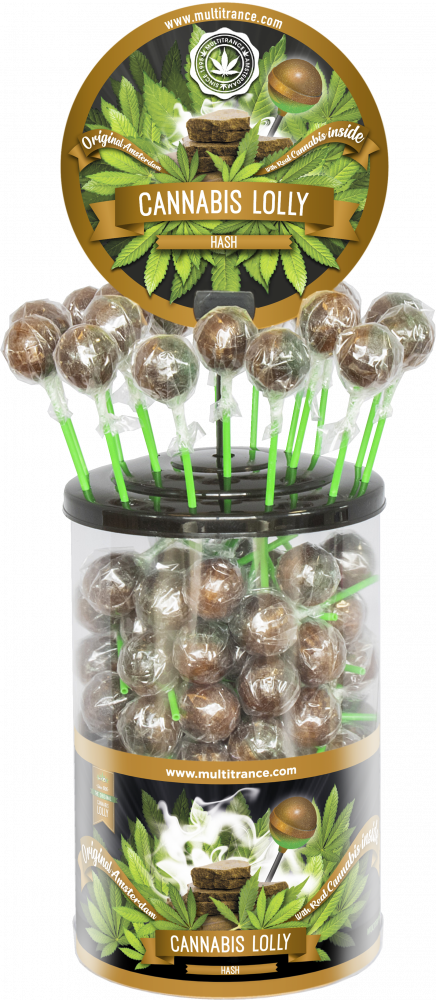 Cannabis Hash Lollies – Kijelző tartály (100 Nyalóka)