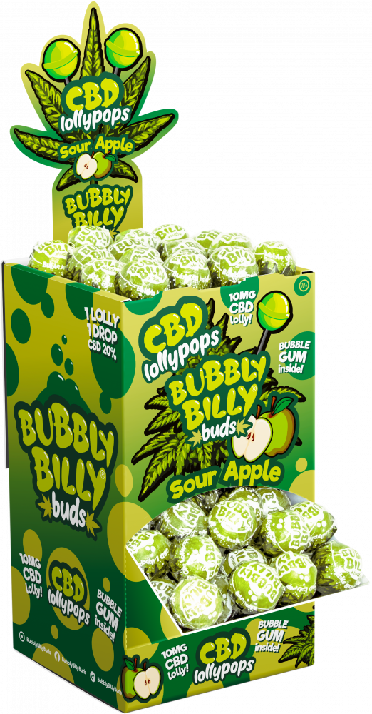 Bubbly Billy Rügyek 10 mg CBD savanyú alma nyalókák