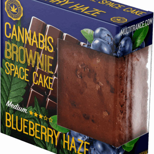 Cannabis Blueberry Haze Brownie Deluxe Kiszerelés (Közepes Sativa Íz) - Karton (24 csomag)
