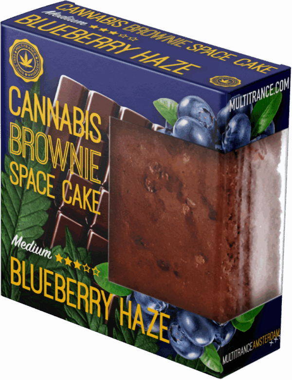 Cannabis Blueberry Haze Brownie Deluxe Kiszerelés (Közepes Sativa Íz) - Karton (24 csomag)